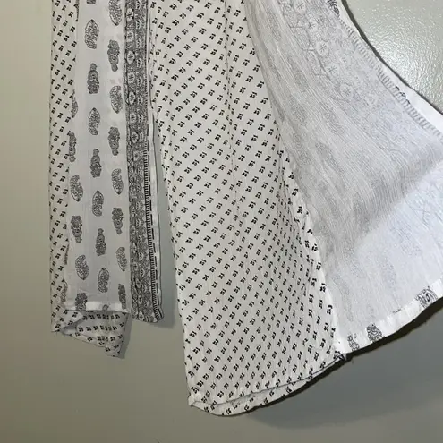 Gypsie Blu M FLORAL PRINTED WHITE RAYON CREPE BOTTOM PANTS FOR WOMEN Black Size M