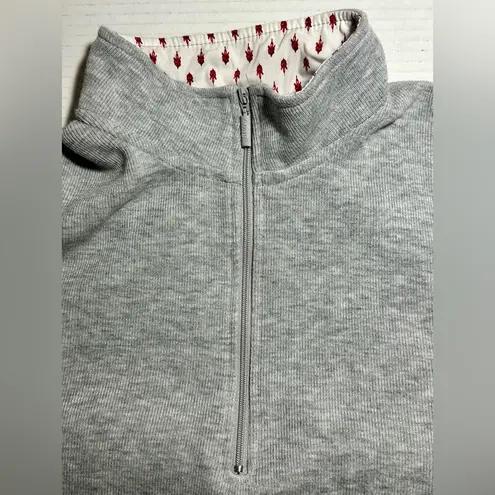 Orvis Sweatshirt Womens Large Gray Flip Cuff 1/4 Zip Pullover Preppy Lightweight
