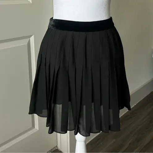 Maje Black Mini silk Skater Skirt