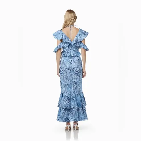 Elliatt Snow Printed Linen Gown Blue Floral