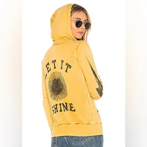 Sundry Let It Shine Graphic Hoodie in Vintage Saffron Yellow Gold Size: Small