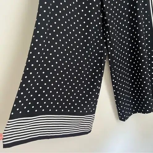 Stella McCartney Monochrome Polka Dotted Silk Wide Leg Pants Size 42 US 8