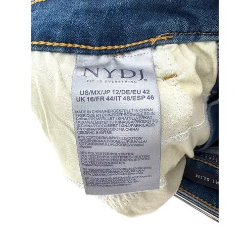 NYDJ Sheri Slim Jeans Clayburn Blue Stretch Mid Rise Ankle Denim Women's 12 NWT