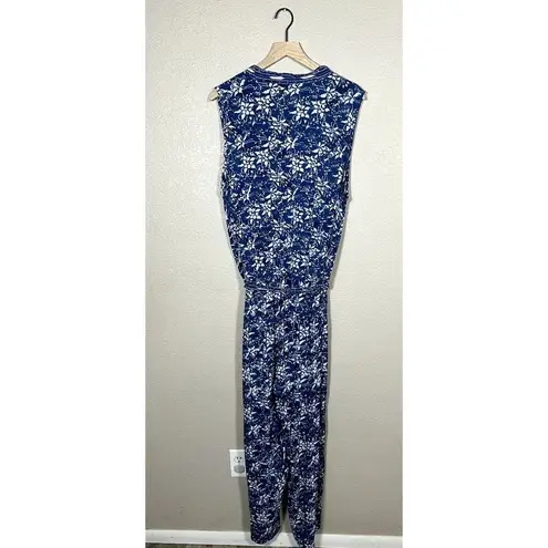 Soft Surroundings Nahla Blue & White Print Sleeveless Jumpsuit Pockets Size 2X - Image 9