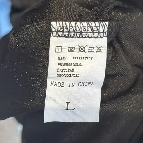 Women’s Black Long Sleeve Off the Shoulder BodyCon Dress Long Leg Slit Size L Size L