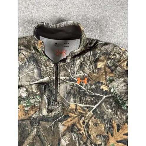 Under Armour  1/4 Zip Jacket Men's M Realtree EdgeCamouflage Hunting Pullover - Image 2