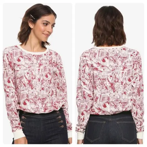 Harry Potter Hogwarts Sketch Cinched Waist Girls Sweatshirt S