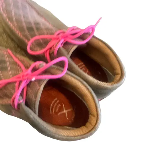 Twisted X Breast Cancer Awareness Brown Leather Driving Moccasins Shoes Size 8