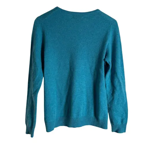 Charter Club Luxury 100% Cashmere Teal Blue Long Sleeve Crewneck Sweater Size M