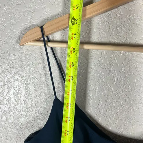 After Six Dessy Gown Size 10 Crepe V-Back Navy Blue Dress Bridesmaid Wedding