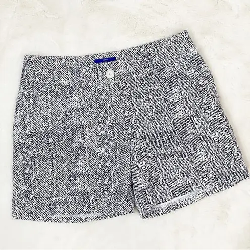 Apt. 9  Torie Printed Mid Rise Cuffed Hem Chino Shorts Black White 4