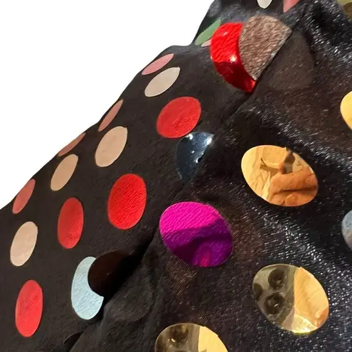 Vintage 80s Nadine Rainbow Swiftie Disco Ball Sequin Strapless Mini Dress Black