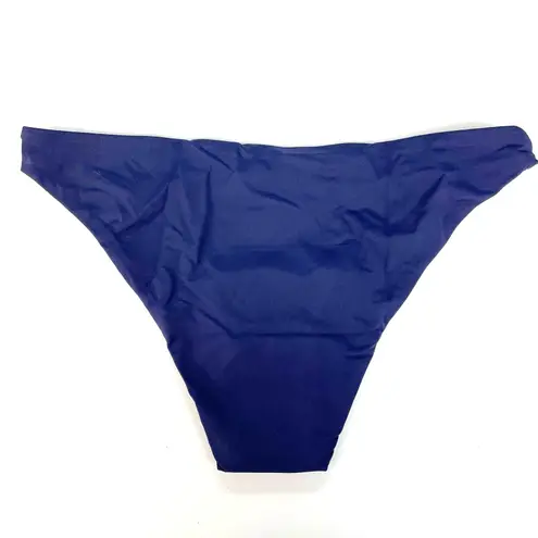 ANDIE The Cheeky Bikini Bottom Womens Medium Navy Blue High Cut Leg Beachy