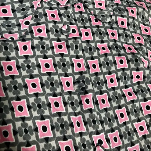 Atos Lombardini Long Sleeve Stretchy Mini Dress Pink Grey Mod Retro EU40 US Sz S