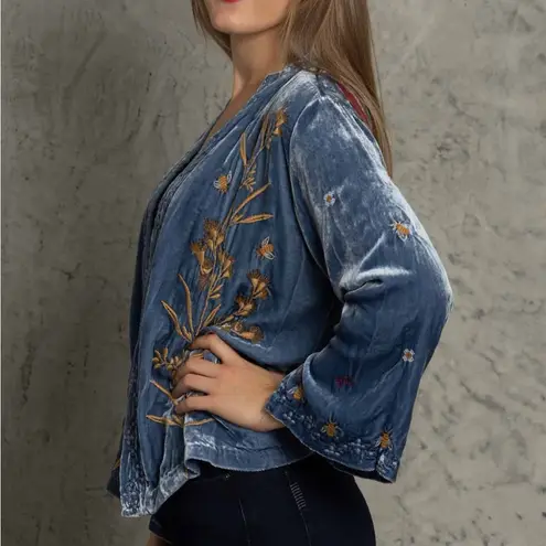 Johnny Was Aria tonal heavily embroidered velvet jacket NWT