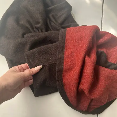 Land’s End Women’s Sweater Dress 100% Merino Wool Cowl Neck Size M Dark Brown Size M