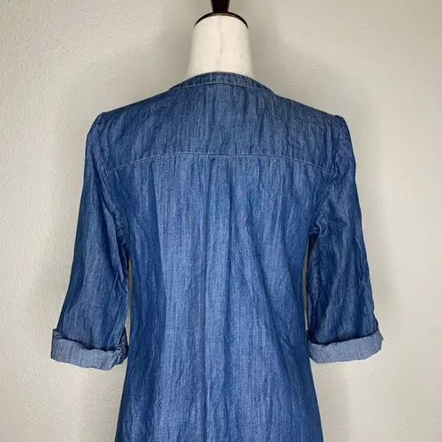 Spense Lyocell Blend Women’s Blue Chambray Shirt Dress Size 6