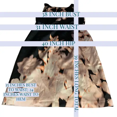 Elie Tahari BLACK & TAN SILK ABSTRACT PRINT SHEATH DRESS (12)