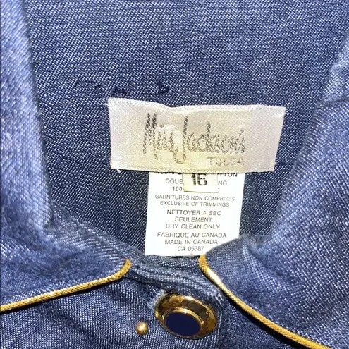 Vintage Western Country Cowgirl 80s Y2K Denim Shirt Jean Dress Gold Denim Retro Size XL