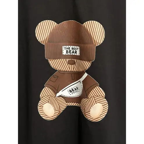 Etanol T Shirt Womens Size M Tall Black The Best Bear Print Short Sleeve Crew Size M