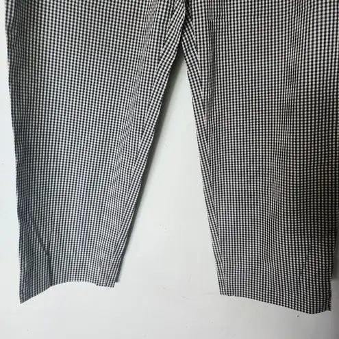 INC International Concepts Gingham Check Capri Cotton Pants Black Size 12P