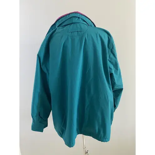 Pacific trail Vintage Coat Large Teal Purple Hooded Jacket Coat Lined Outerwear*