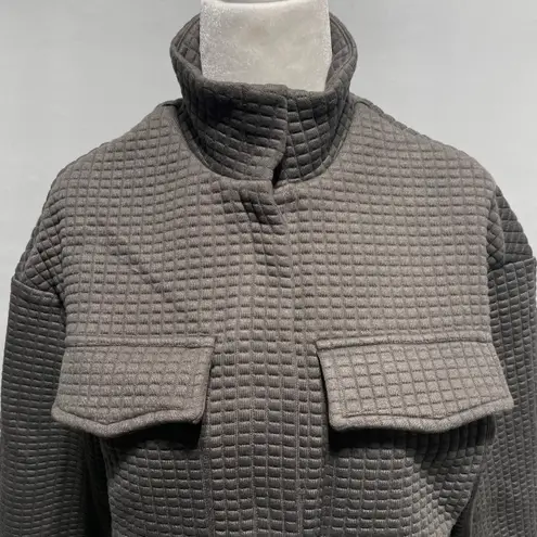 Area Stars New Quilted Cropped Snap Front Utility Jacket Nila Grey Size XS