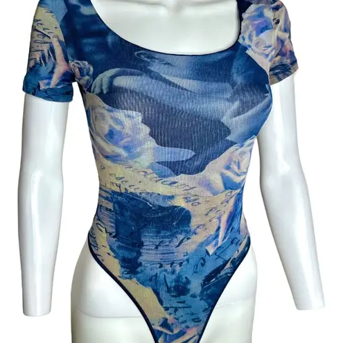 Cosabella Feminine, intimate romantic Bodysuit blue rose - Size Large (Fits M)