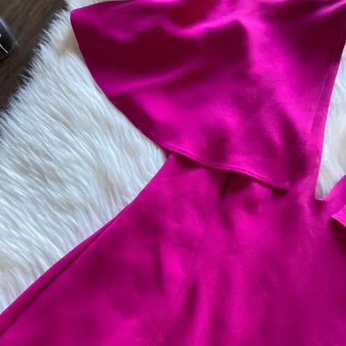 Intermix Hot Pink Caped Mini Cocktail Dress