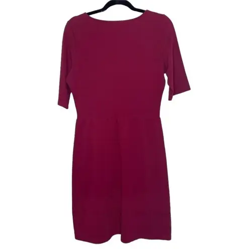 Garnet Hill magenta scoop neck ponte knit dress Size 12