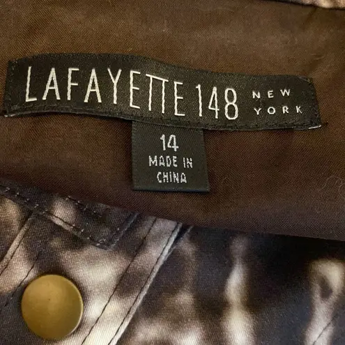 Lafayette 148 NY Brown White Tie Dye Trucker Jacket