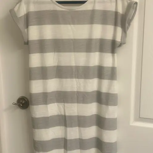 Striped Gray and White T