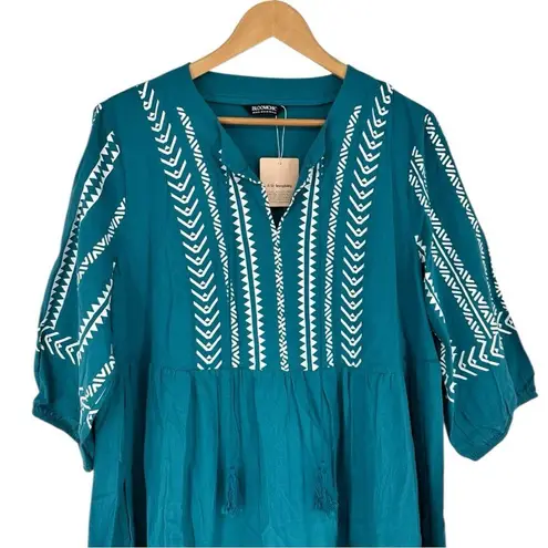 BloomChic Cotton Bandana Print Tassel Trim Midi Dress size 14