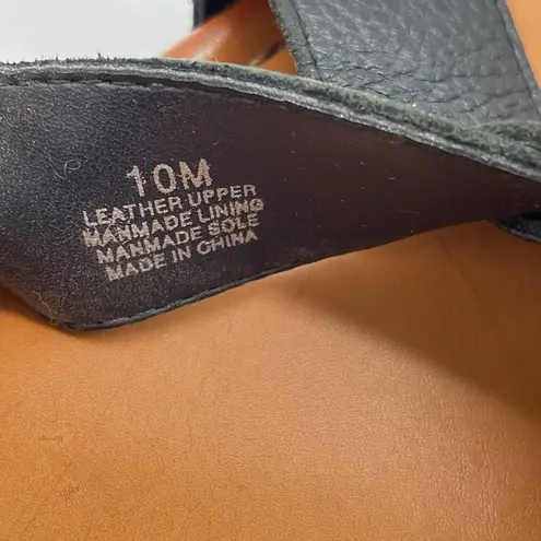 Gianni Bini GB  Womens 10 Shoes Black Leather‎ Sandals Heels Open Toe Ankle Strap