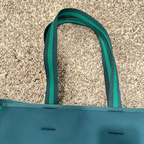 Summersalt Tote Bag Teal Green Neoprene Magnetic Snap Closure Zipper Pocket