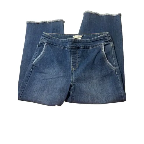 Westbound The Park Avenue Fit Denim Capri Jeans Wide Leg Raw Hem Pockets Sz 6