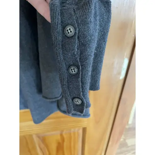 Democracy Womens Cardigan Size M blue long open front buttons on sleeves pockets