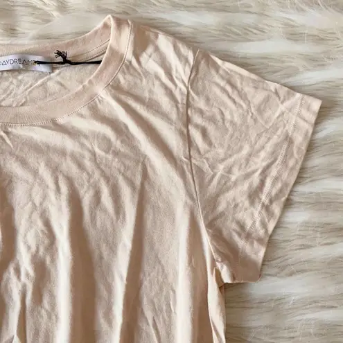 Free People  Daydreamer Cream Short Sleeve Tee Bodysuit Sz M