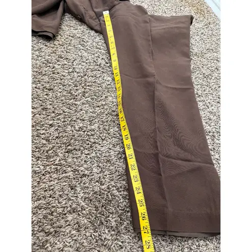 Lauren Ralph Lauren Brown Silk Wide Leg Pants Sz 16 Old Money Preppy Luxury