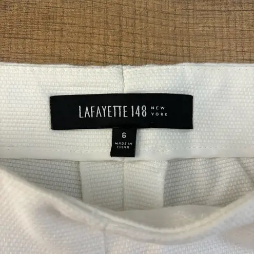 Lafayette 148  New York Textured Cropped Pants Trousers White Women’s