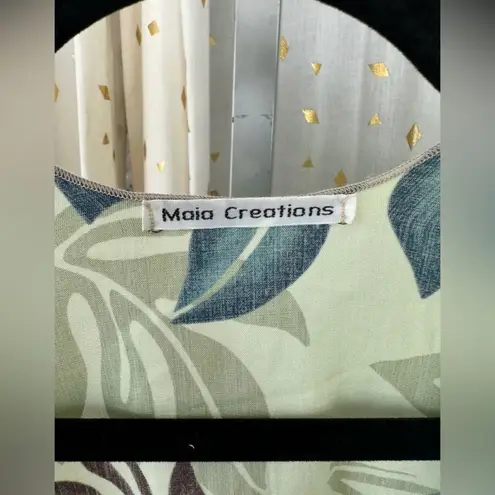 Maia Creations Hawaiian Tropical Floral Print Open Kimono Cover Up One Size Plus Green