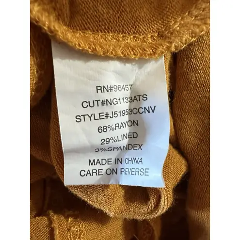 Eyeshadow  Women's Blouse Mustard Orange Long Sleeve Tie Front Hem Top Size S