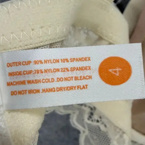 The Dairy Fairy Ayla Nursing Bra Women 4 L Cream Lace Pumping Handsfree Feminine Size L