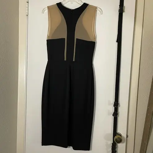 BAILEY 44 black bodycon sleeveless mesh keyhole cocktail mini dress size medium