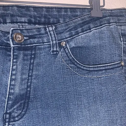 Cool g Womens Bling Embellished Straight Leg Blue Denim Jeans Size 16