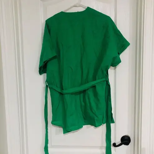 Commense Women's Oversized Linen Tied Two Piece Pants Set Green Size Small NWT - Image 12