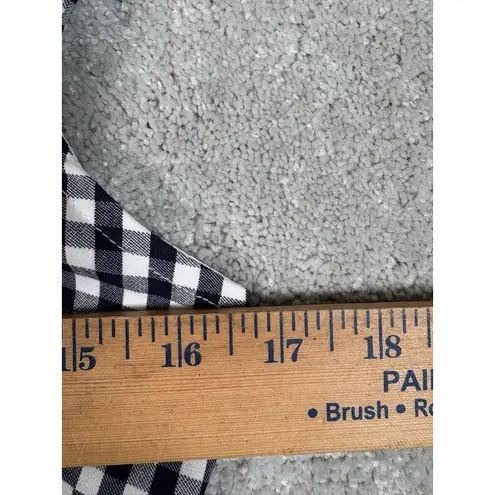 J. McLaughlin Dress Womens 4 Navy White Gingham Joselyn Ruffle Sleeve Shift