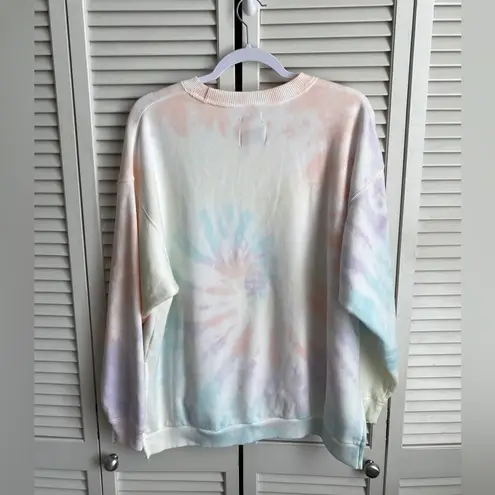 American Eagle AEO Jegging Fit Crewneck Sweatshirt Oversized Pastel Tie Dye Ahh-mazingly Soft