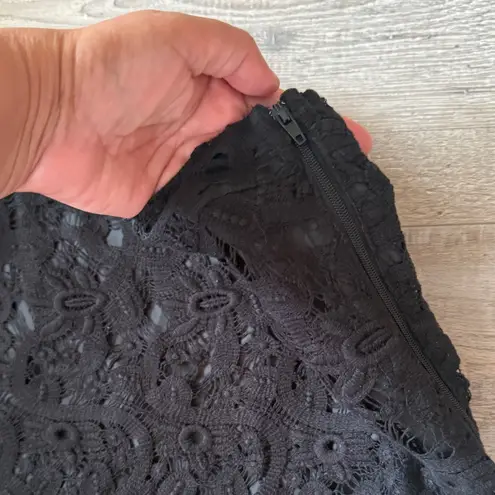 Suzy Shier 100% Cotton Elegant Black Lace Skirt Size M