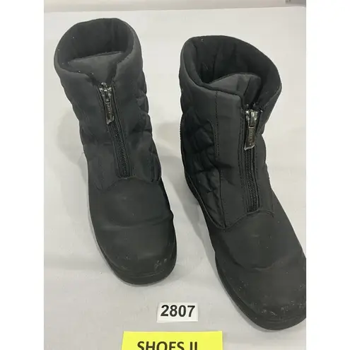 Womans Weathermates Julia Size 7 M Black Quilted Lined Zip Up Ankle Snow Boots